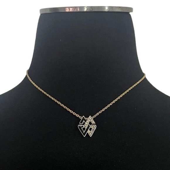 Givenchy Jewelry - GIVENCHY “G” Logo Black Crystals Pendant & Authentic Vintage Chain Necklace VGC